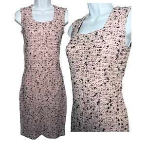 St John Pink Black Tweed Sheath Dress Womens XS / 4